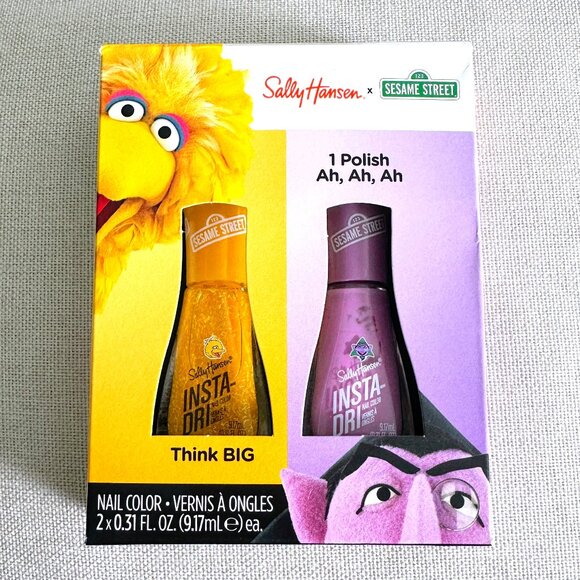 SALLY HANSEN x SESAME STREET Yellow and Purple Insta-Dri Nail Polish Set NIB NWT - Picture 1 of 4
